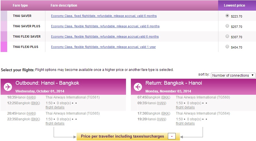 Vé máy bay Hà Nội đi Bangkok giá rẻ